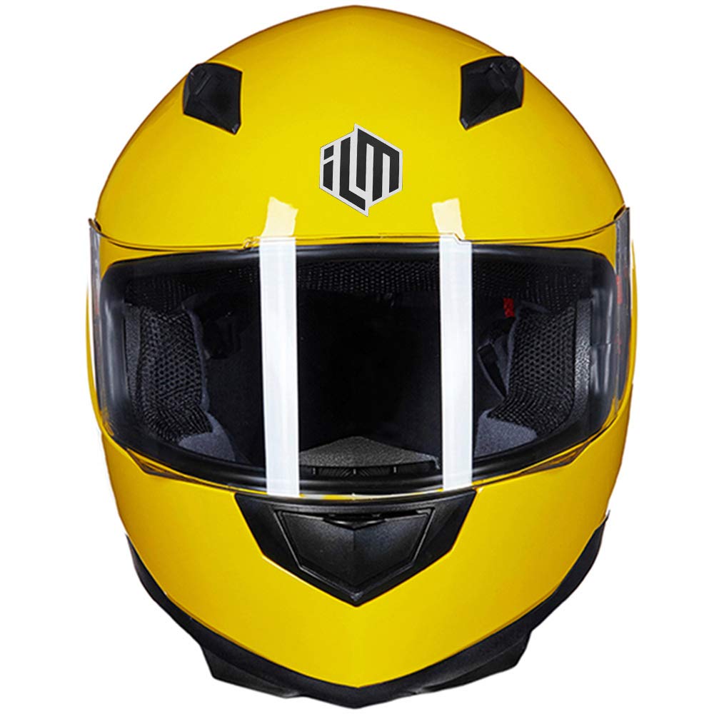 Ilm Full Face Motorcycle Street Bike Helmet With Removable Winter Neck Scarf + 2 Visors Dot Model-Jk313 (L, Yellow)
