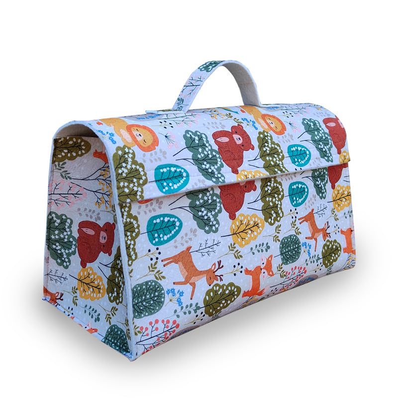 GREEN DECOR Printed Felt Portable & Foldable Multipurpose Utility Bags for Home & Car Boot Space Tools Accessories Organizer Sto
