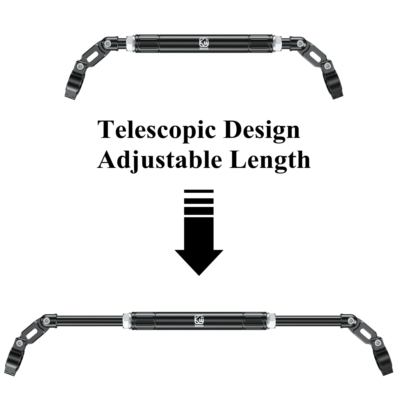 Brcovan Motorcycle Cross Bar, Aluminum Alloy, Length Adjustable, Motorcycle Handlebar Extender Extension, Motorcycle Balance Bar