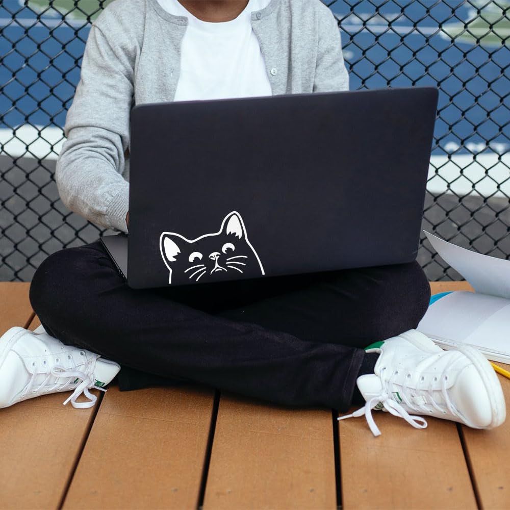 Wirester 6 Inch Clear Vinyl Decal Sticker Decoration For Car Window (Or Any Flat Surface) - Black Bombay Kitten Cat