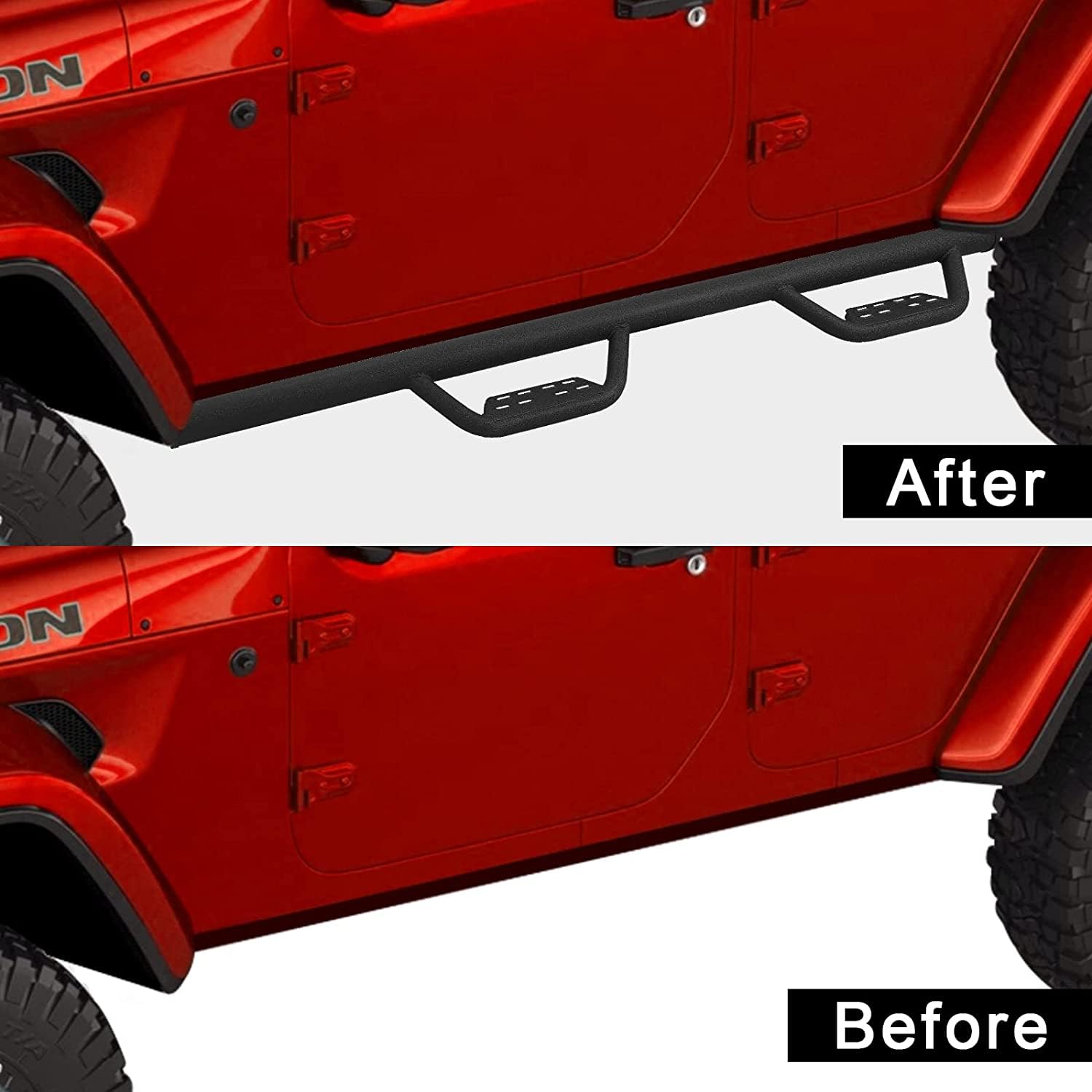 Smanow Running Boards Step Bars Compatible With 2021-2025 Ford Bronco 4 Door Suv. Black Side Steps Step Bars Rock Sliders. Truck Running Boards Made With Carbon Steel.