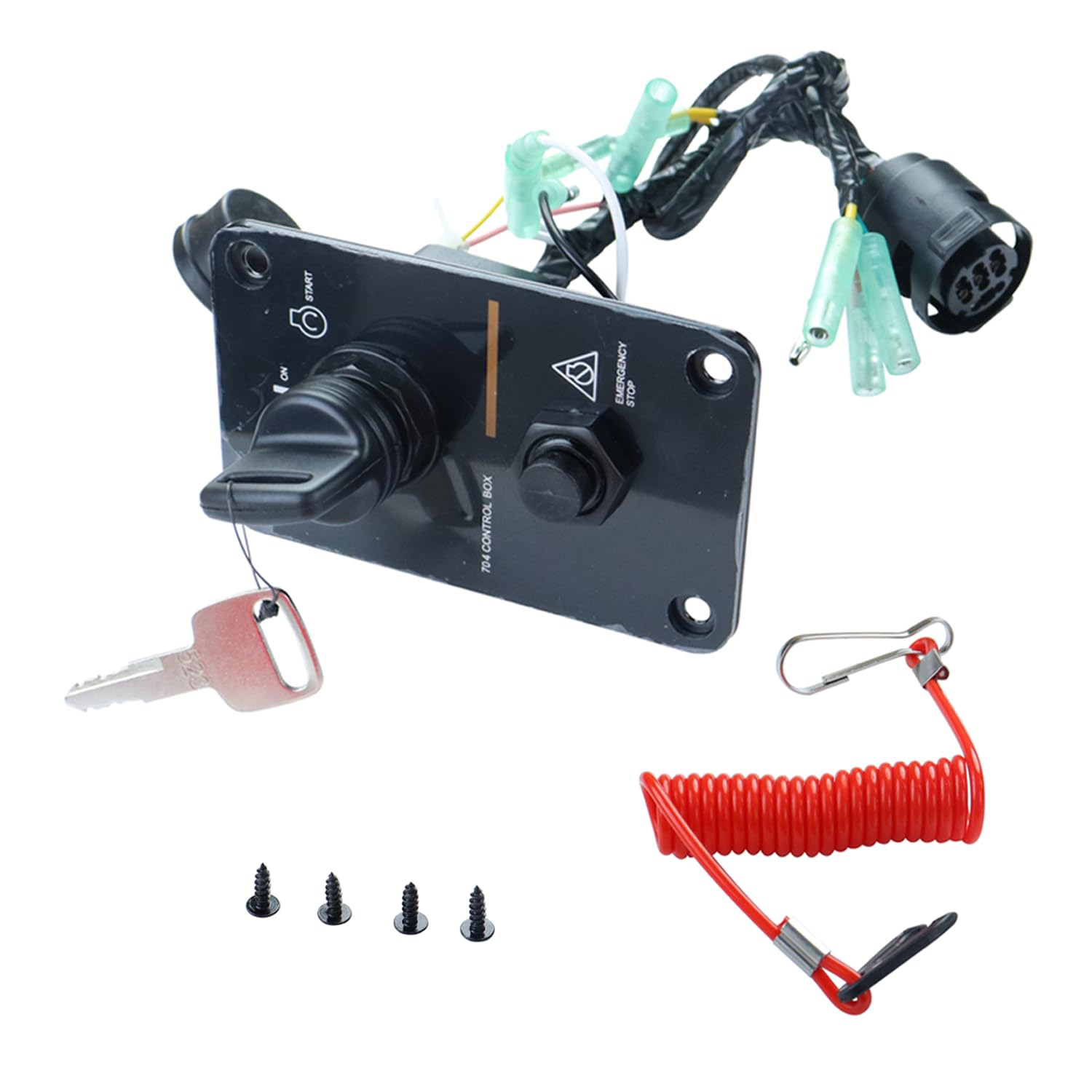 Main Switch Panel 12V Single Engine Key Switch Panel Assembly for Yamaha Outboard Yacht 704-82570-12-00 704-82570-11-00 704-8257