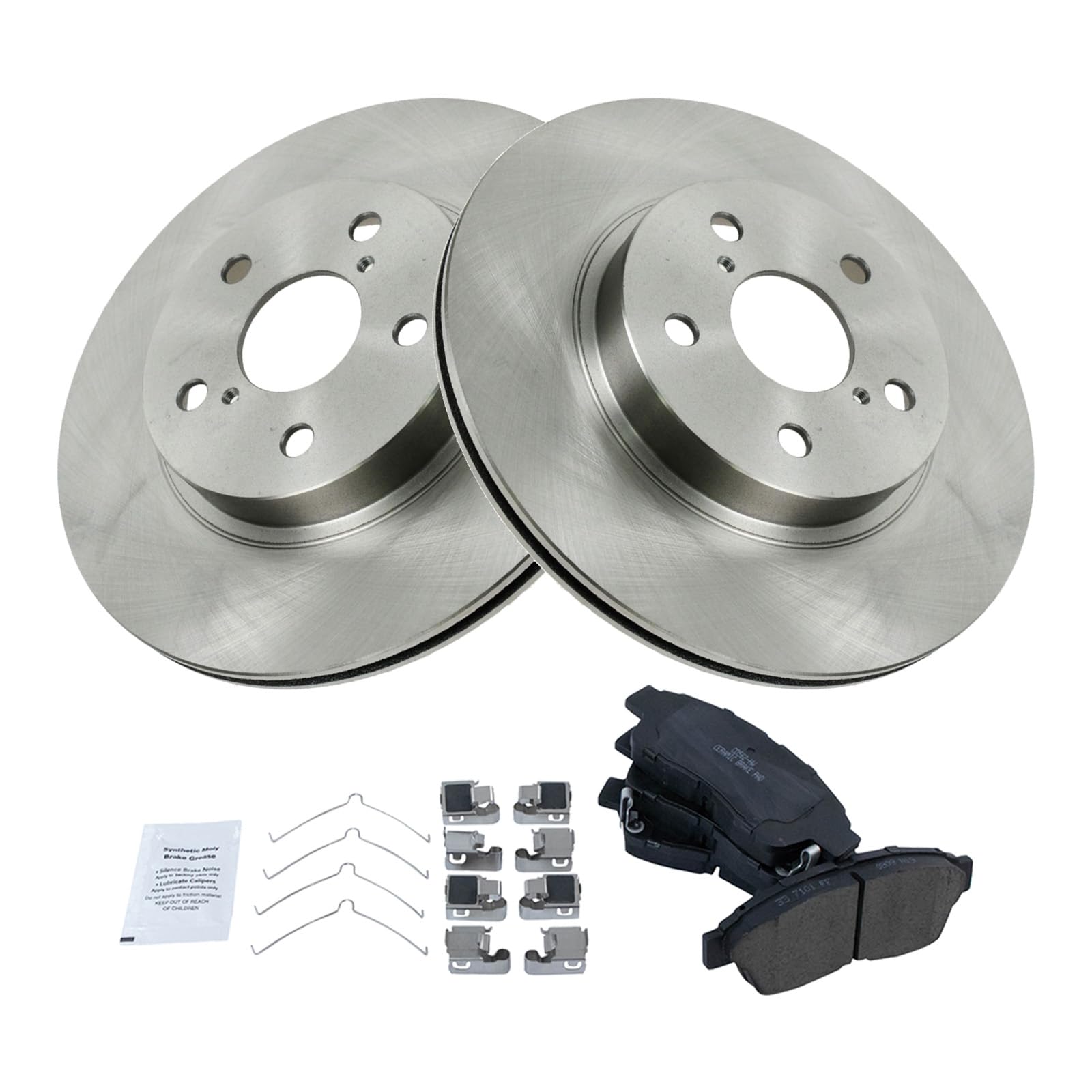 Trq Front Brake Pad & Rotor Kit Brake Pads Brake Rotor Ceramic Compatible With 1996-2000 Toyota Rav4