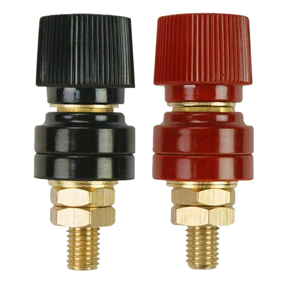 3/8'' Copper Battery Terminal Stud Connector, Ampper M10 Remote Battery Binding Post Junction Post Block Terminal Kit, Pack of 2