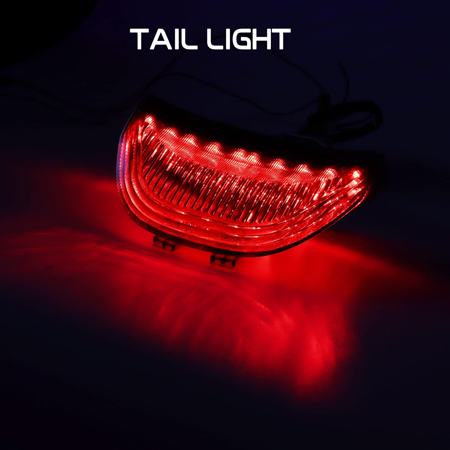 DTR2017 Smoked ATV LED Tail Light, 12V Motorcycle Brake Light with LED Turn Signals Compatible with 2003-2006 Honda CBR600RR, 20