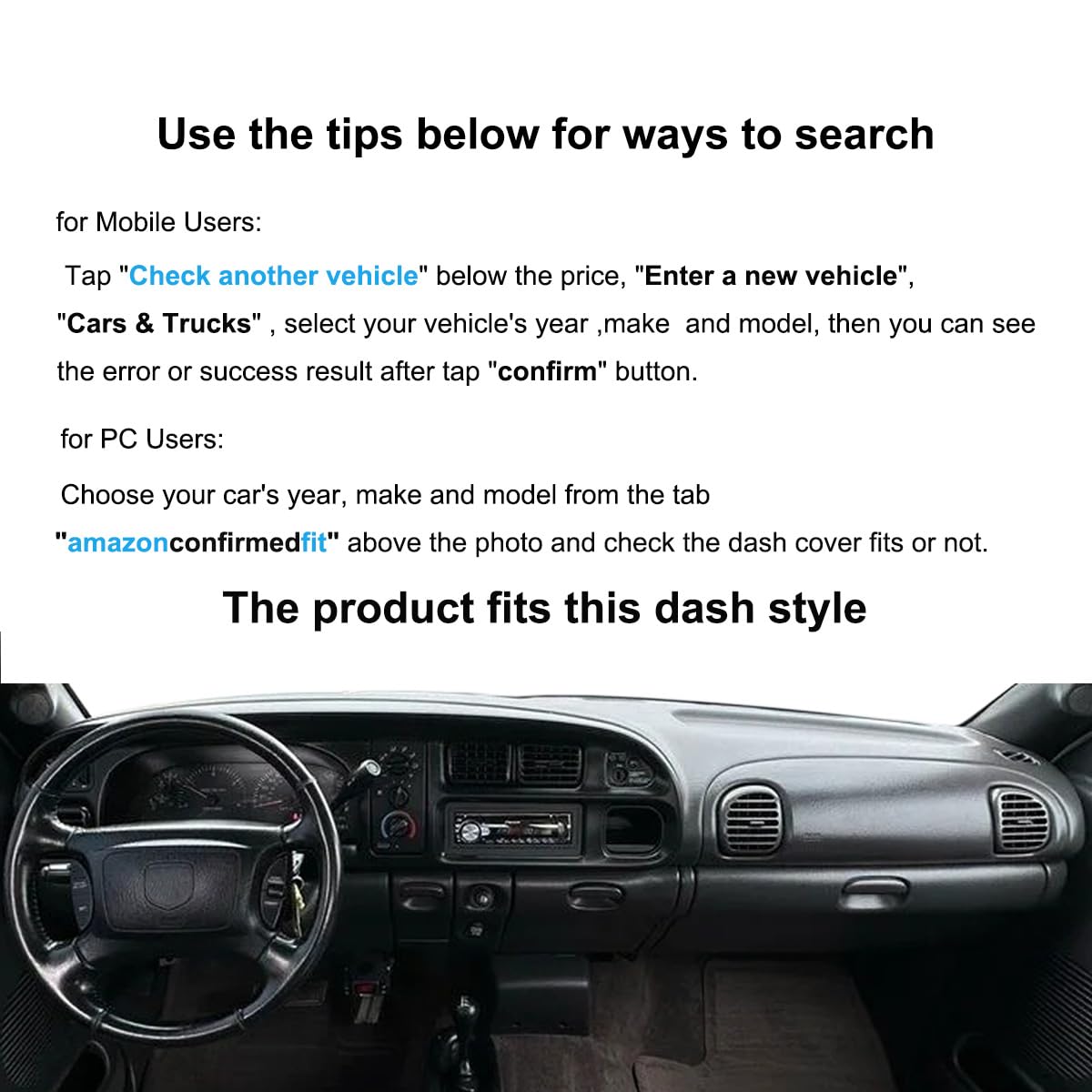 Yiz Dashboard Cover Dash Cover Mat Pad Custom Fit for Dodge Ram 1500 2500 3500 1998 1999 2000 2001 (98-01 Beige) Y21