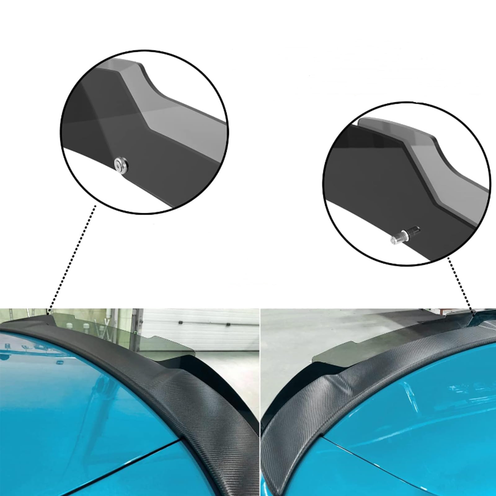 Nting Venom Series V2 Style Rear Wickerbill Spoiler For Dodge Charger 2015-2023 Srt Scatpack Hellcat, 2 Pcs Add-On Tape Wicker Bill Spoiler With Rivnut Tool, Gloss Black