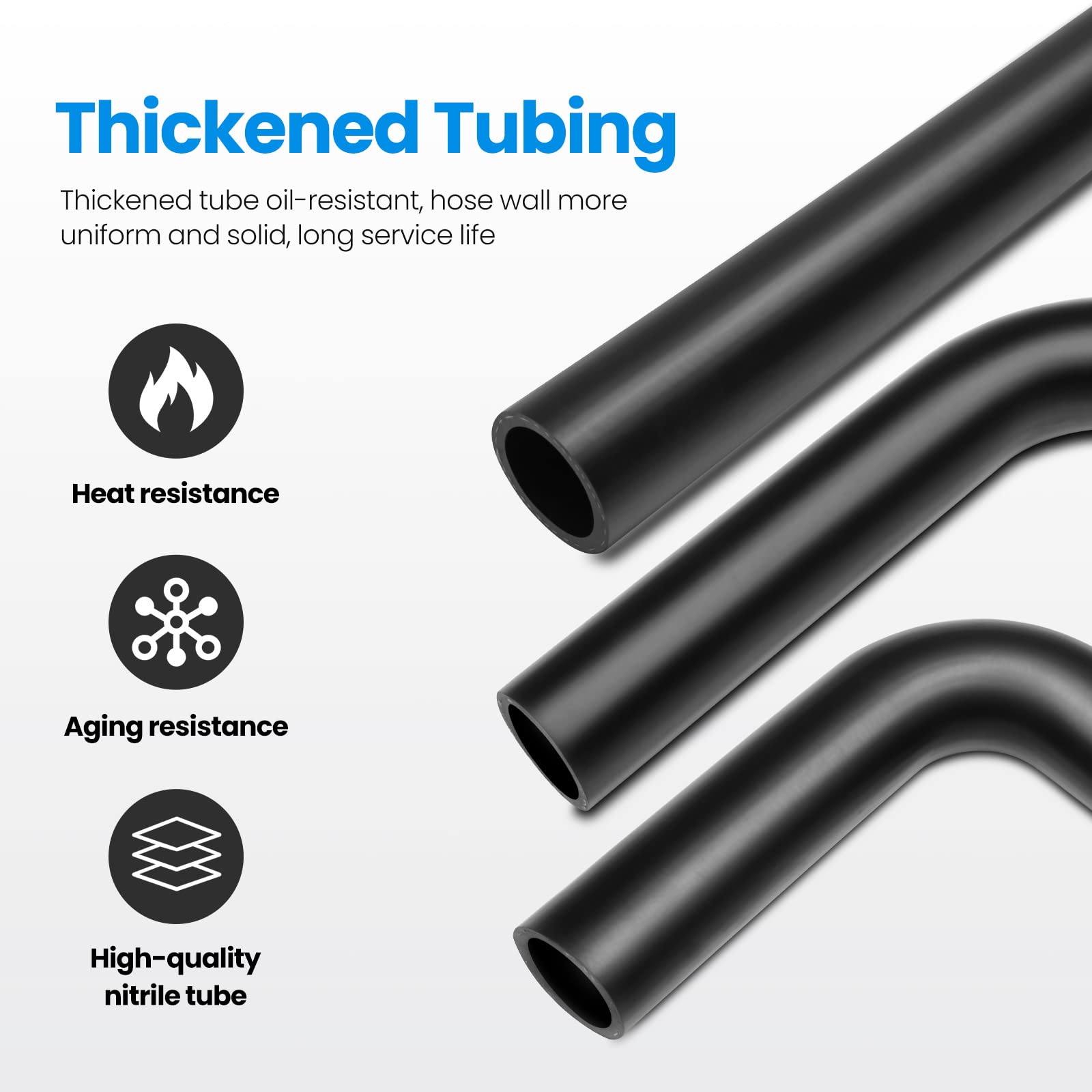 Tkkeuep Gasoline Fuel Filler Neck Hose With 4 Clamps, 1 3/8 In Id, 15 7/8 In Long