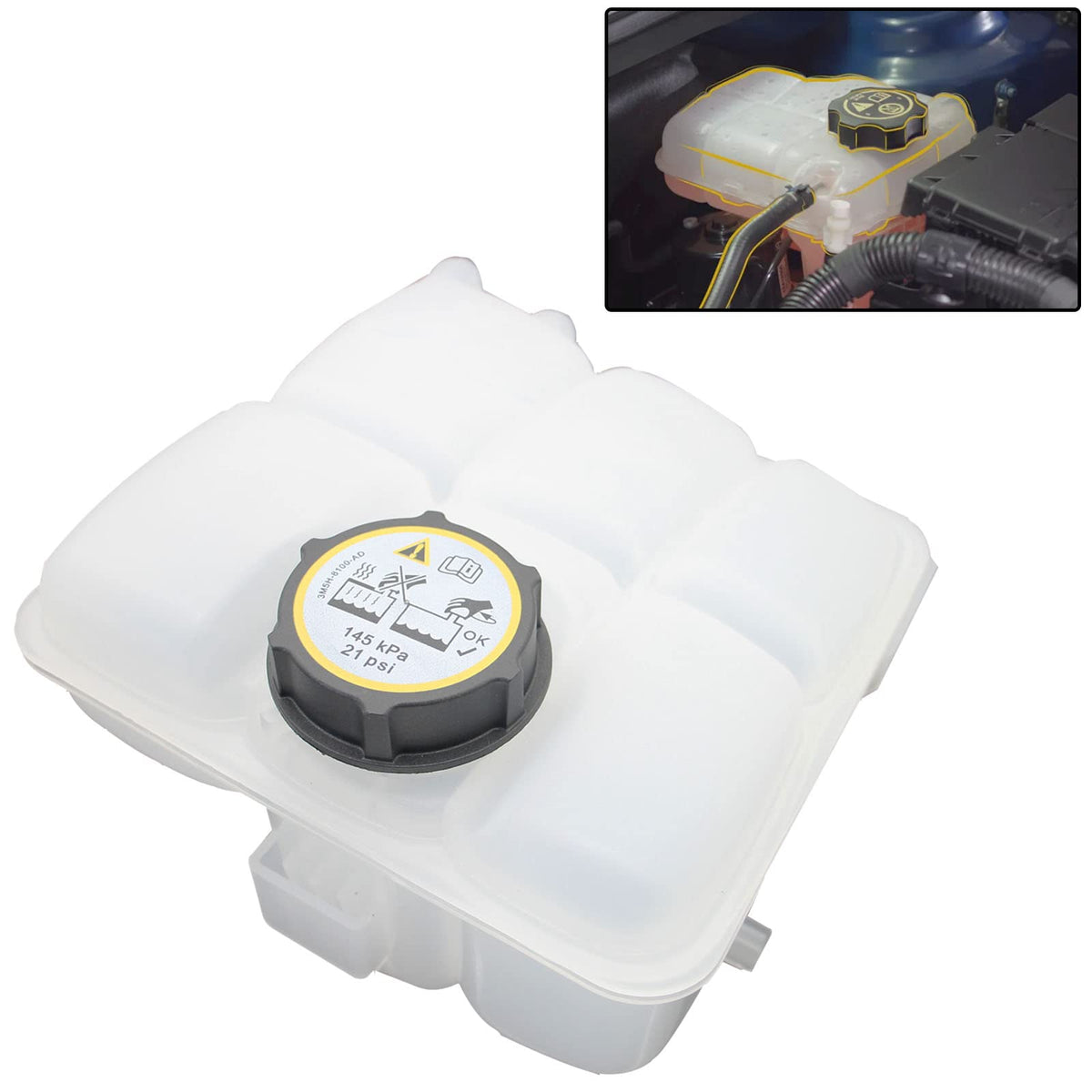Zzcsz 603-382 603382 Front Engine Coolant Reservoir Tank Replacement Compatible With Ford 2013-2018 C-Max | 2013-2016 Escape | 2
