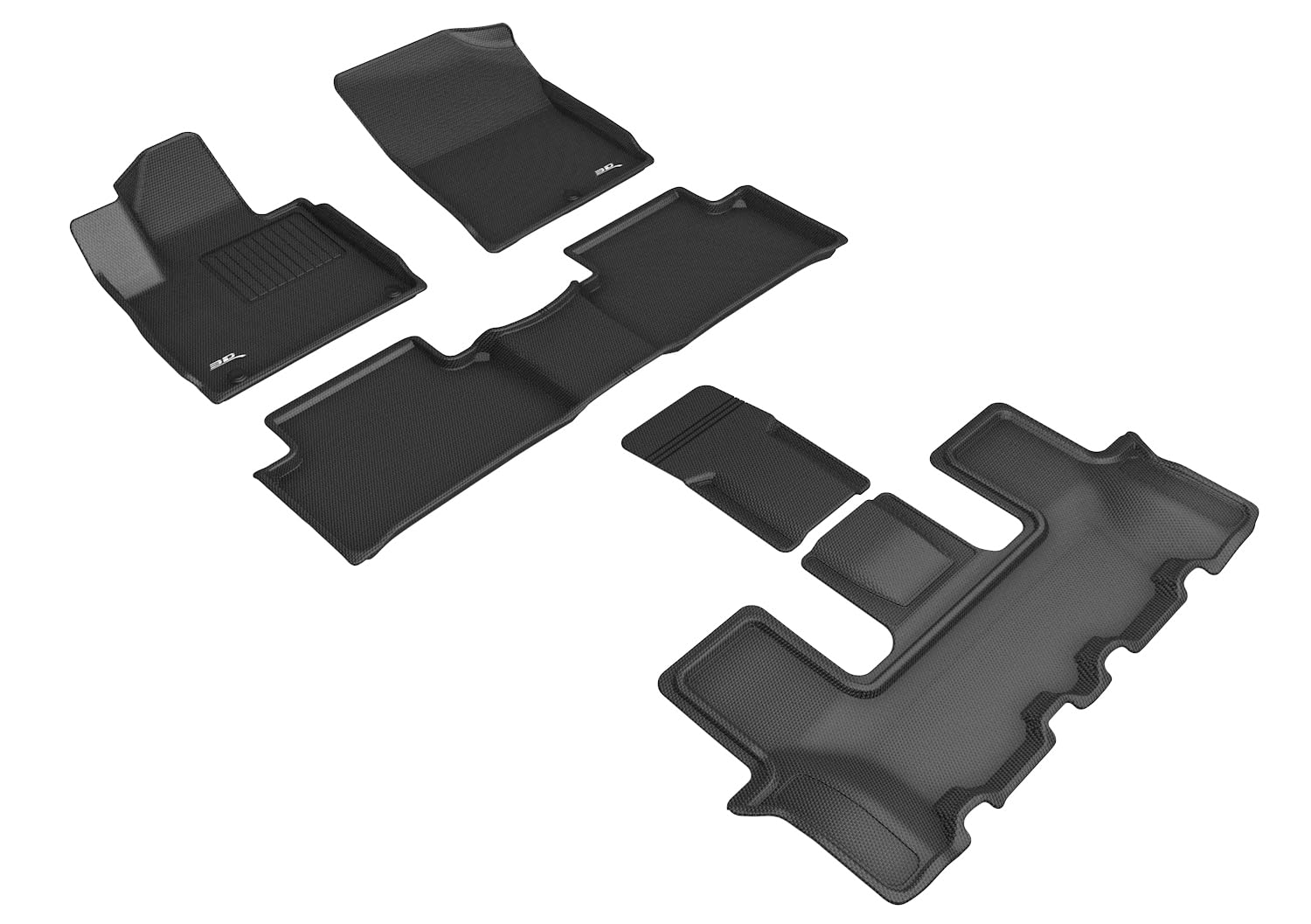 3D Maxpider All-Weather Floor Mats For Kia Sorento 6-Seater 2021-2022 Custom Fit Car Floor Liners, Kagu Series (1St, 2Nd & 3Rd R