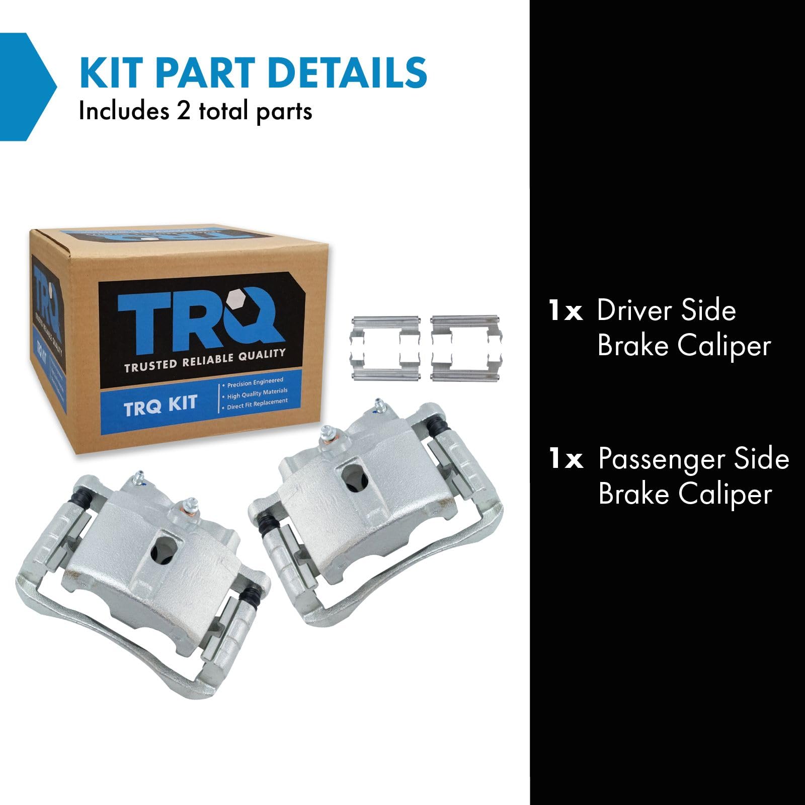 Trq Driver & Passenger Side Brake Caliper Set Compatible With 02-06 Cadillac 99-13 Chevrolet Gmc 03-09 Hummer