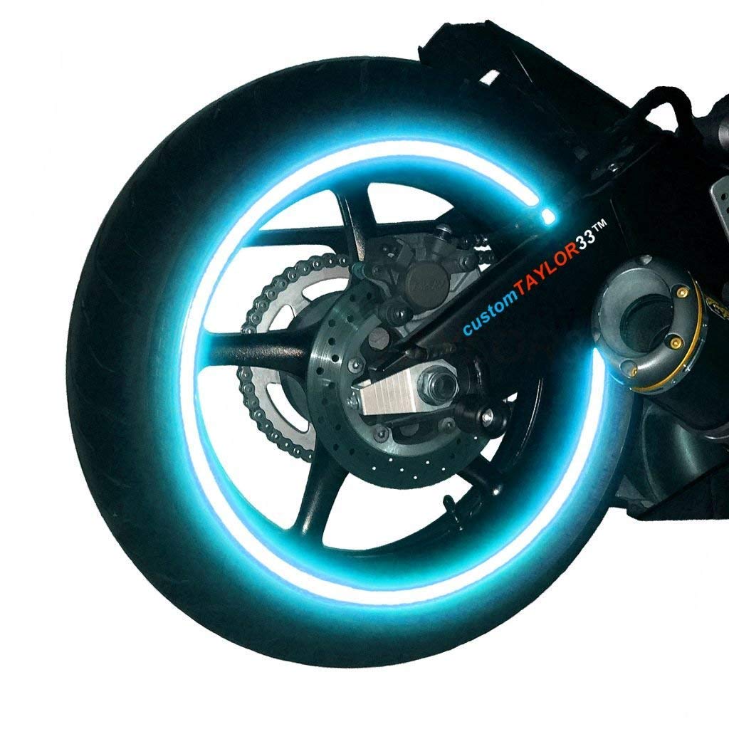 Customtaylor33 (All Vehicles Special Edition Baby Blue High Intensity Grade Reflective Copyrighted Safety Rim Tapes (Must Select Your Rim Size), 20' (Tire Size, For Bicycles/E-Bikes)