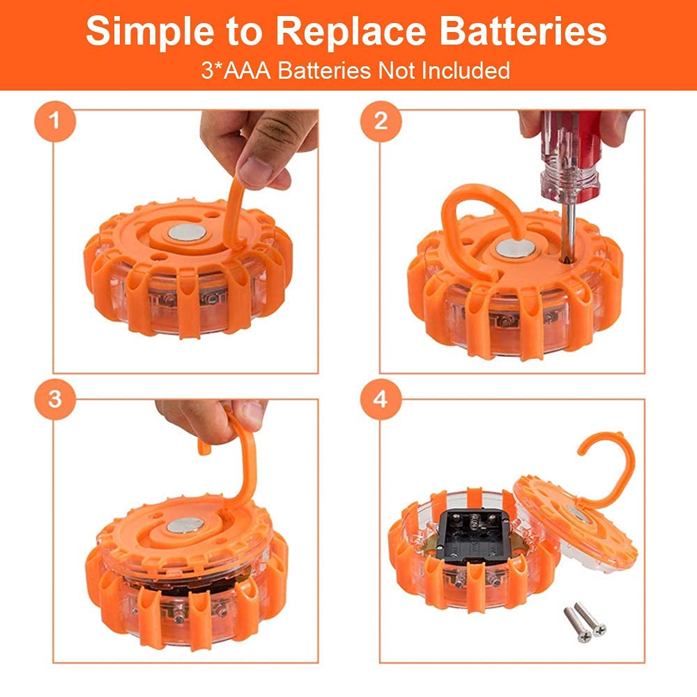 Pacetap Car Roadside Emergency Kit, Essential Auto Safety Road Side Assistance Tool Kit With Led Road Flare, Jumper Cables, Towi