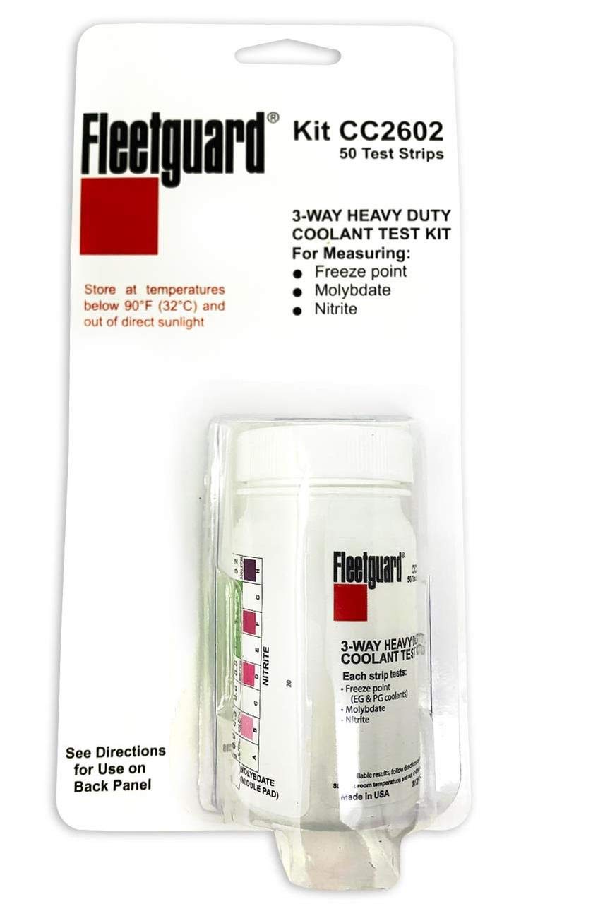 Fleetguard Cc2602 Coolant Test Kit, 3-Way Test Strip, 50/Bottle