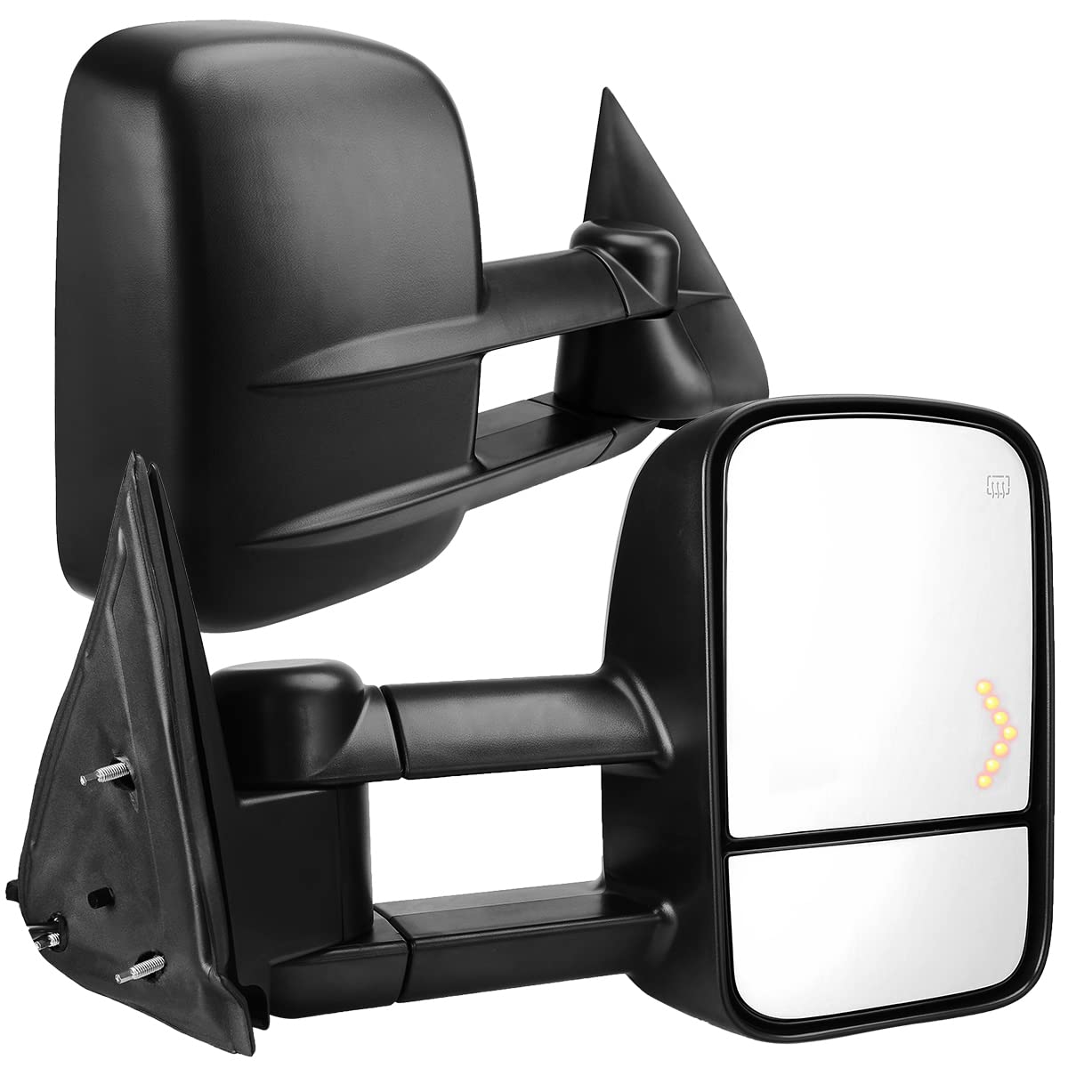 Autosaver88 Towing Mirrors Compatible With 2003-2007 Chevy Silverado Gmc Sierra 1500 2500 Hd 3500, Power Heated Side View Tow Mi
