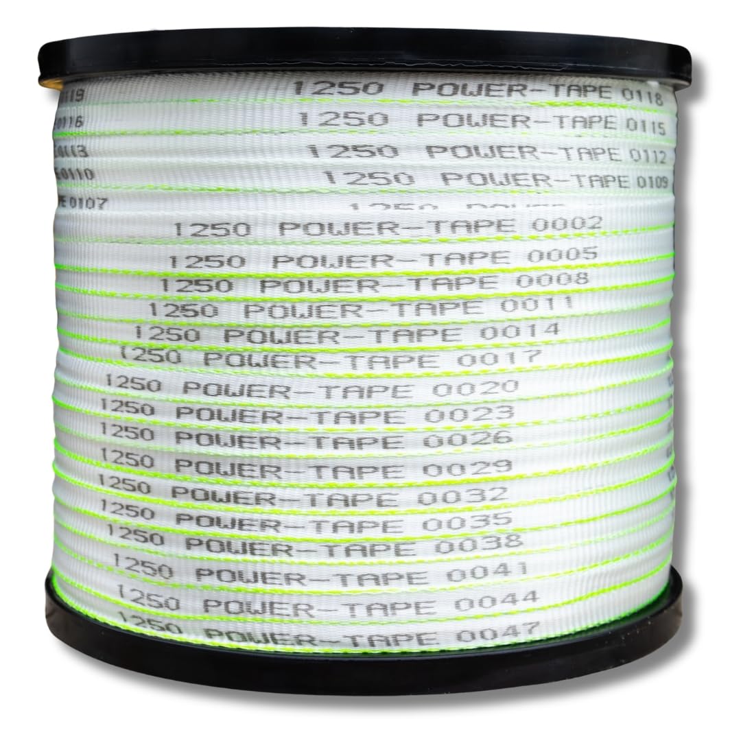 Pull Tape Power-Tape | Made In Usa | 100% Polyester | Cable Wire Pulling Webbing, Flat Rope |1250 Lb (1/2 Inch) X 1,000 Feet