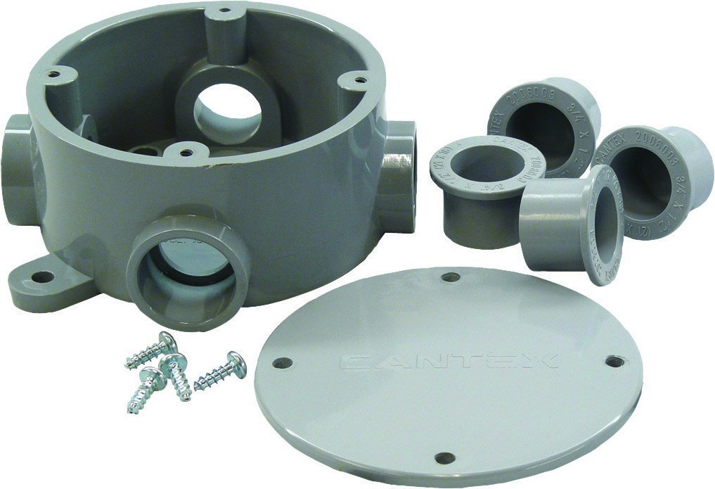 Cantex 5133690 Weatherproof Box, 1Gang, 4Inlet, Pvc