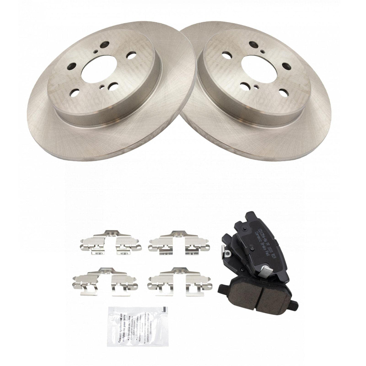 TRQ Rear Brake Pad & Rotor Kit Brake Pads Brake Rotor Ceramic Compatible with 2019-2020 Toyota Corolla