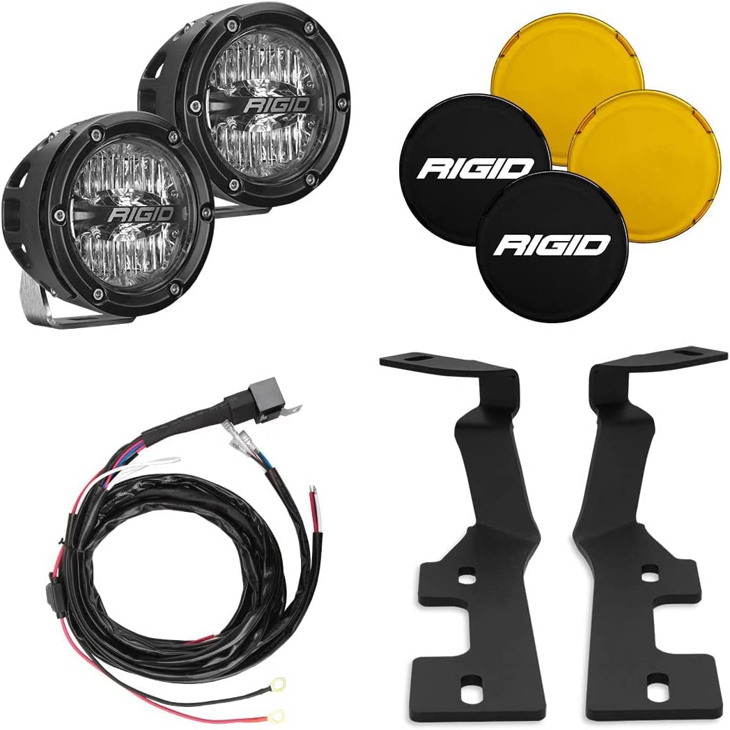 Rigid 46718 A-Pillar Led Light Mount Kit Fits 2019+ Dodge Ram 1500 Includes Rigid 360-Series Drive Optics With Amber Back Lighti