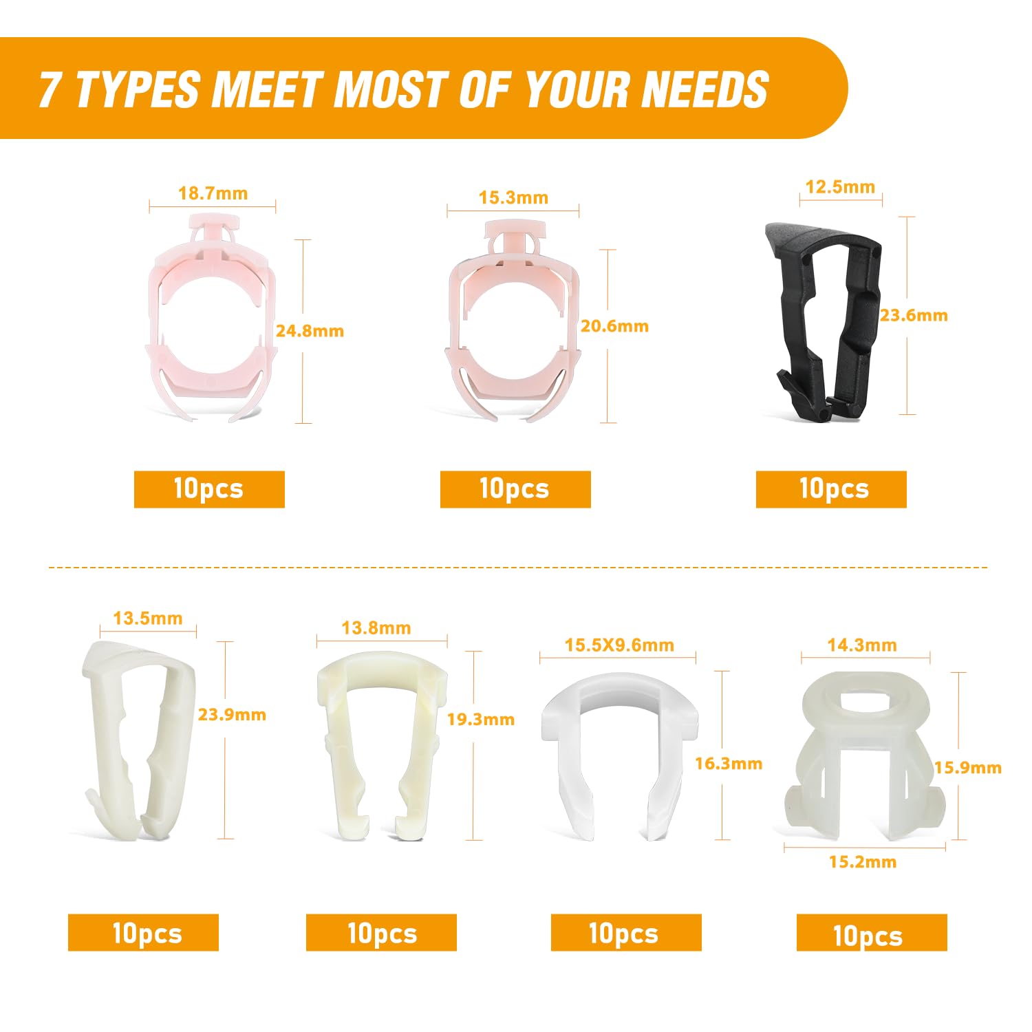 GOOACC 70Pcs Fuel Line Retaining Clips Kit - 3/8 & 5/16 Hose Pipe Clips Compatible with Ford GM