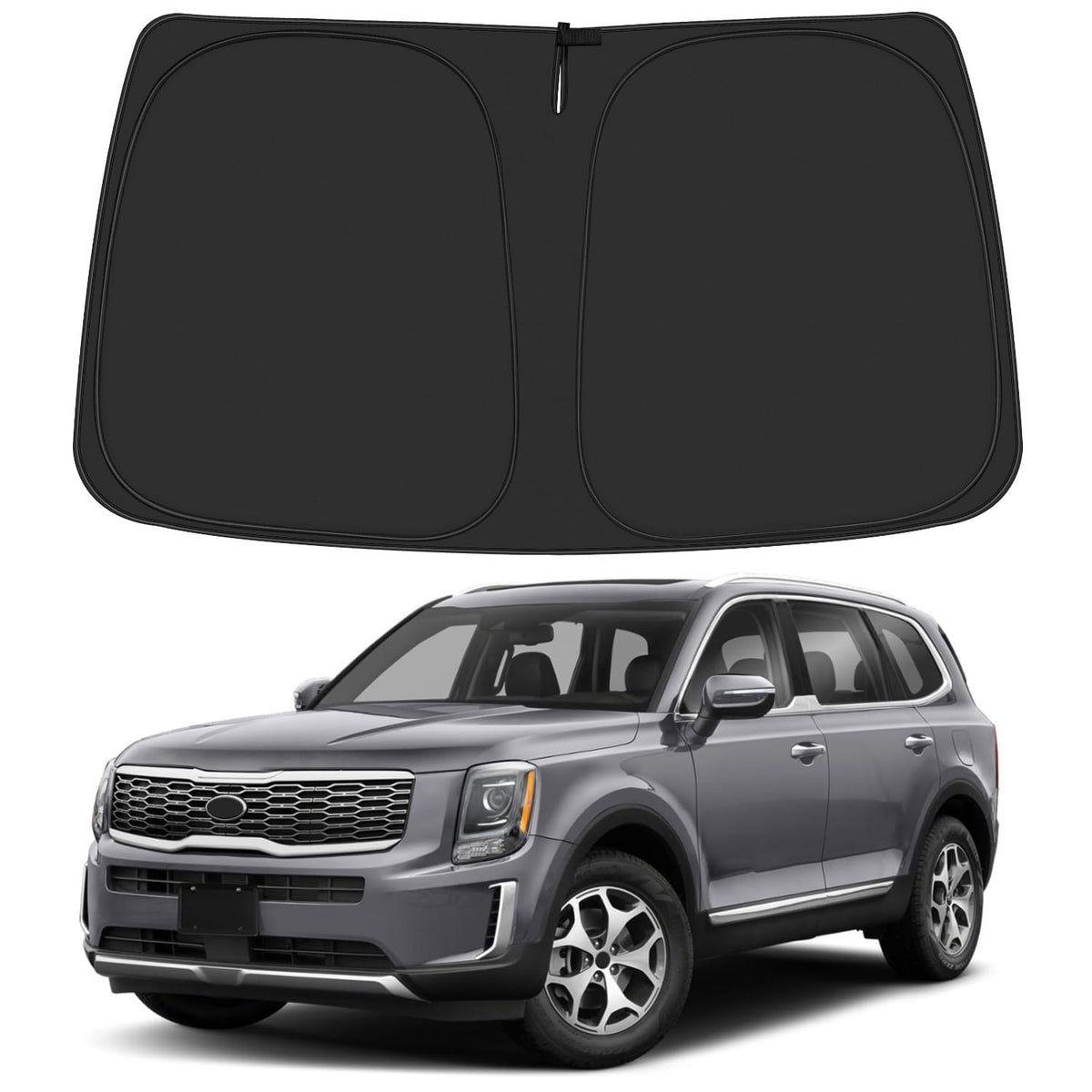 ULROLIT Windshield Sun Shade for 2020-2025 Kia Telluride Accessories, Foldable Window Sunshade Sun Visor Protector, Front Windsh