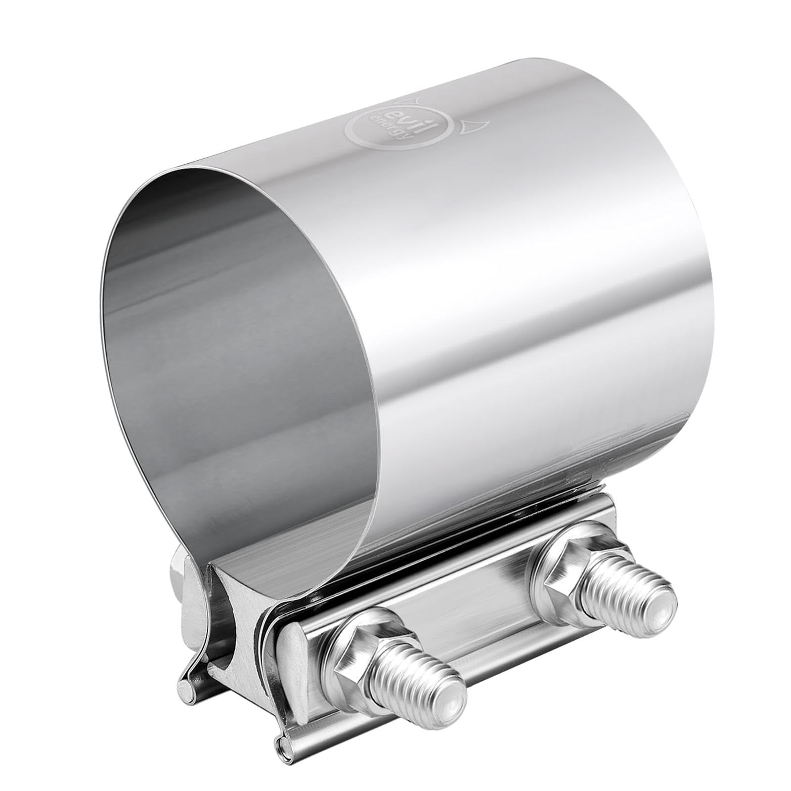 Evil Energy 3.5 Inch Exhaust Clamp,3 1/2'' Butt Joint Band Clamp Sleeve Coupler Stainless Steel For Pipes,Mufflers,Catalytic Con