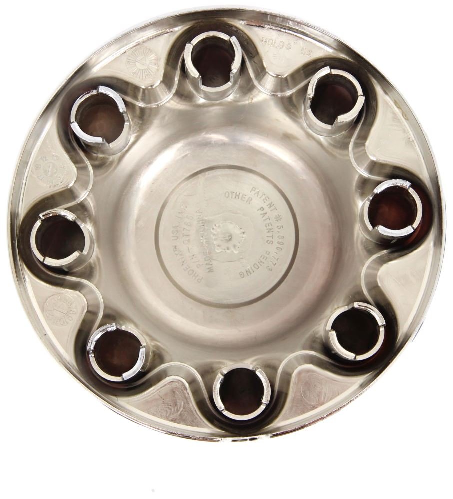 Set Of 4 - Phoenix Qt765Chn-X4, Eight 13/16'' Lug Nuts On 6.5'' Bc, 16'' Wheel Abs Chrome Plated Hub Cover, Hub Cap For 16'' Tra