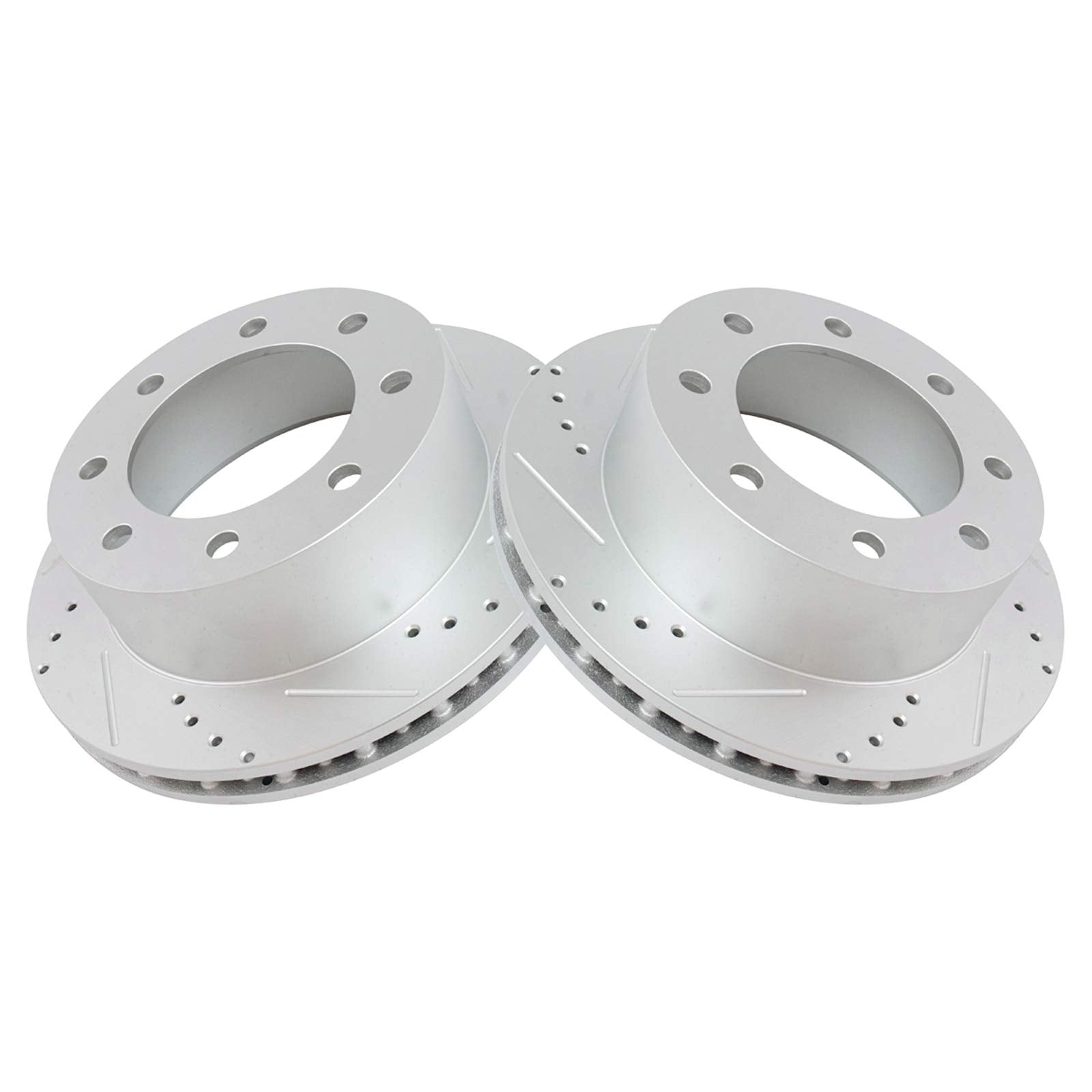 Trq Rear Performance Brake Rotors Set Premium G-Coated Compatible With 2000-2005 Ford Excursion 1999-2004 F-250 Super Duty F-350