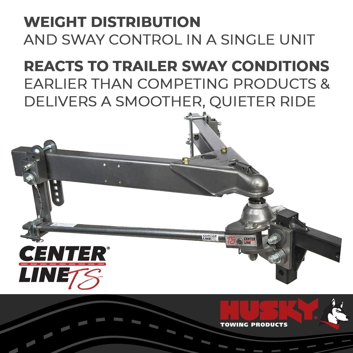 Husky 32215 Center Line TS with Spring Bars - 400 lb. to 600 lb. Tongue Weight Capacity (2 Ball)