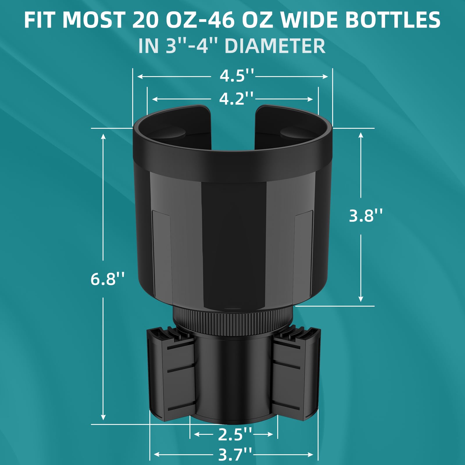TYKOR Car Cup Holder Expander Adapter with Offset Base, Cup Holder Extender for Car Compatible with Yeti 14/24/36oz, Hydro Flask