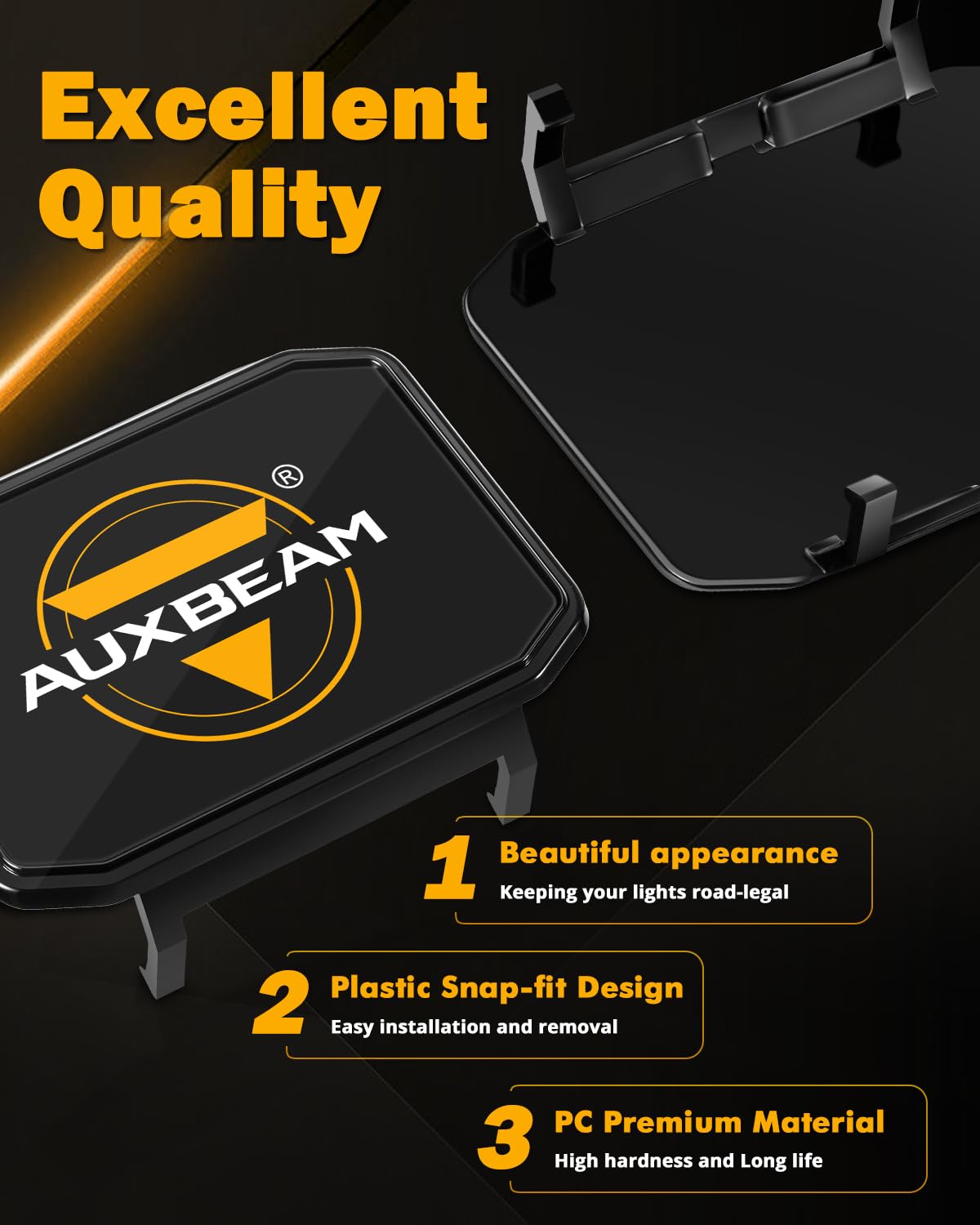 Auxbeam 4 Inch Led Pod Covers, Square Off Road Light Protective Covers, Black Cube Mask Offroad Plastic Light Lens Cover For Tru