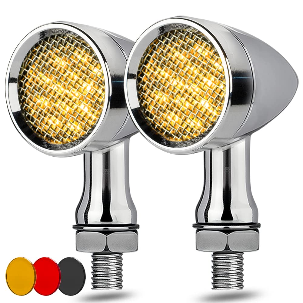 Motorcycle Turn Signals LED Bullet Front Rear Indicator Lights Universal Compatible for Harley Davidson Cruiser Iron Softail Str