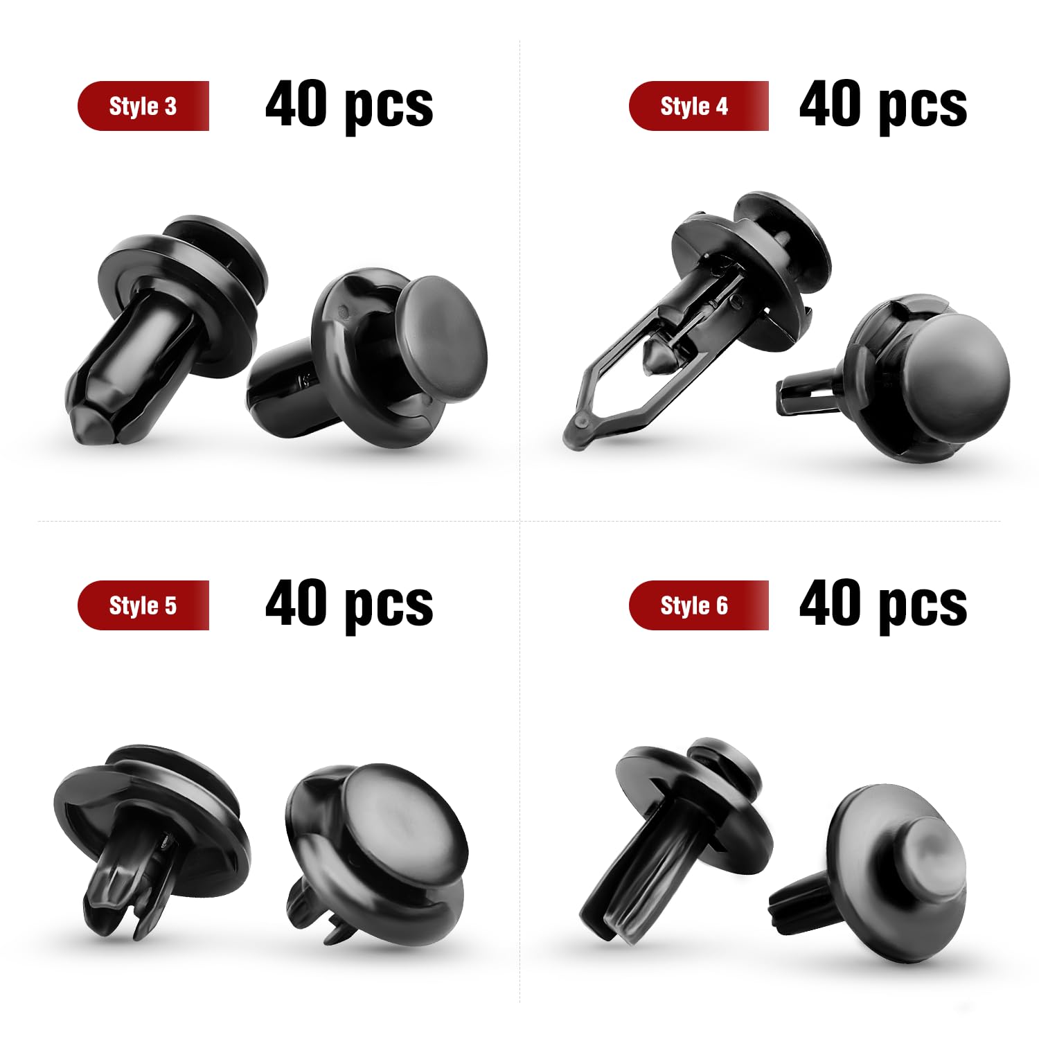 Nilight 120Pcs Car Retainer 6.3Mm 8Mm 9Mm 10Mm Expansion Screws Replacement Kit Bumper Push Rivet Clips For Honda Acura Gm Chrys