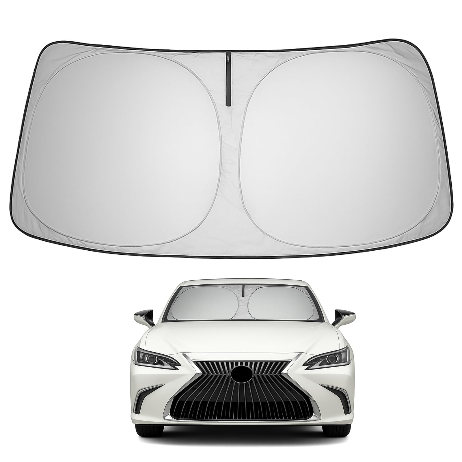 Proadsy 2025 Upgrade Windshield Sun Shade Custom Fit Lxus Es 2019-2024 2025 4-Layer Foldable Front Sunshade Protector Sun Visor