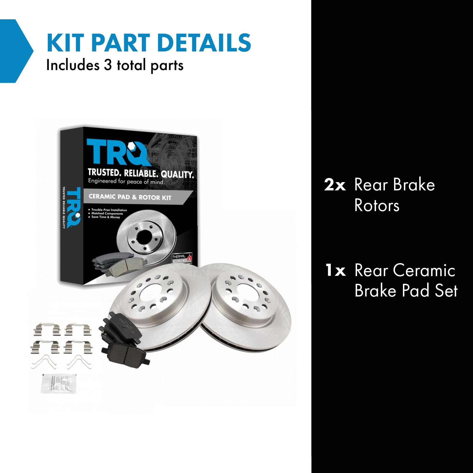Trq Rear Brake Pad & Rotor Kit Brake Pads Brake Rotor Ceramic Compatible With 2018-2021 Buick Enclave 2017-2021 Cadillac Xt5 202