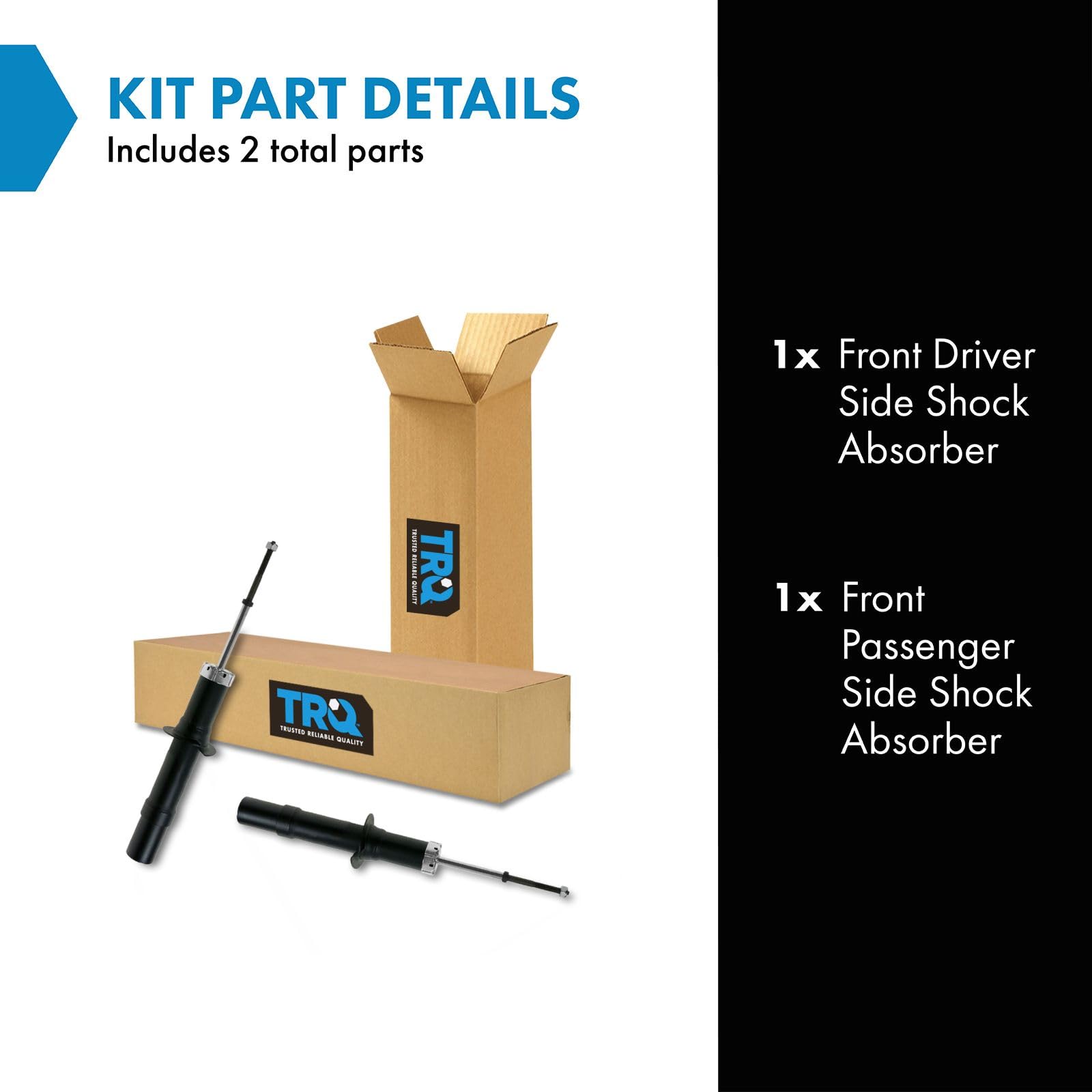 Trq Front Shock Absorber Set Compatible With 1995-2000 Chrysler Cirrus 1996-2006 Sebring 1995-2006 Dodge Stratus 1996-2000 Plymo