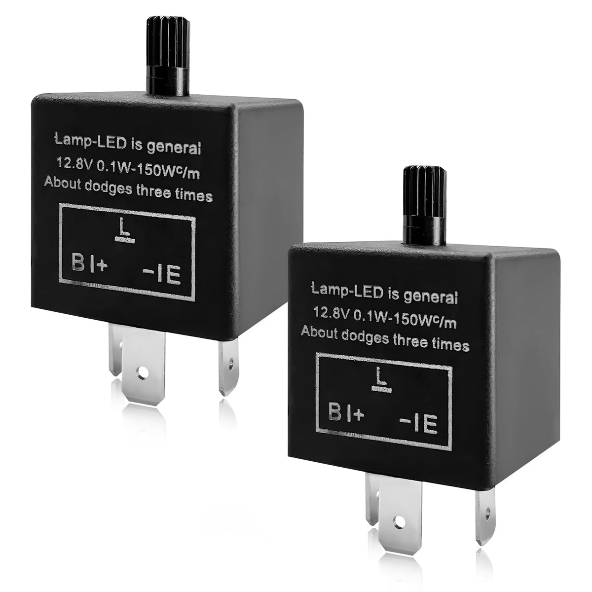 KVAEY CF13 LED Electronic Flasher Relay, CF13 EP34 3-Pin w/Speed Adjustable Turn Signal Relays, Led Light Bulbs Flasher Relay Fi