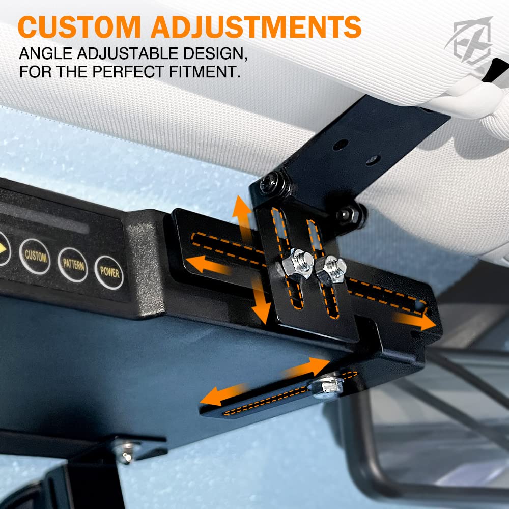 Xprite Red Blue Led Dual Visor Strobe Light Bar, Windshield Sunvisor Emergency Safety Warning Police Traffic Advisor Flashing Lightbars W/Suction Cup For Volunteer Firefighter Pov Vehicles Trucks