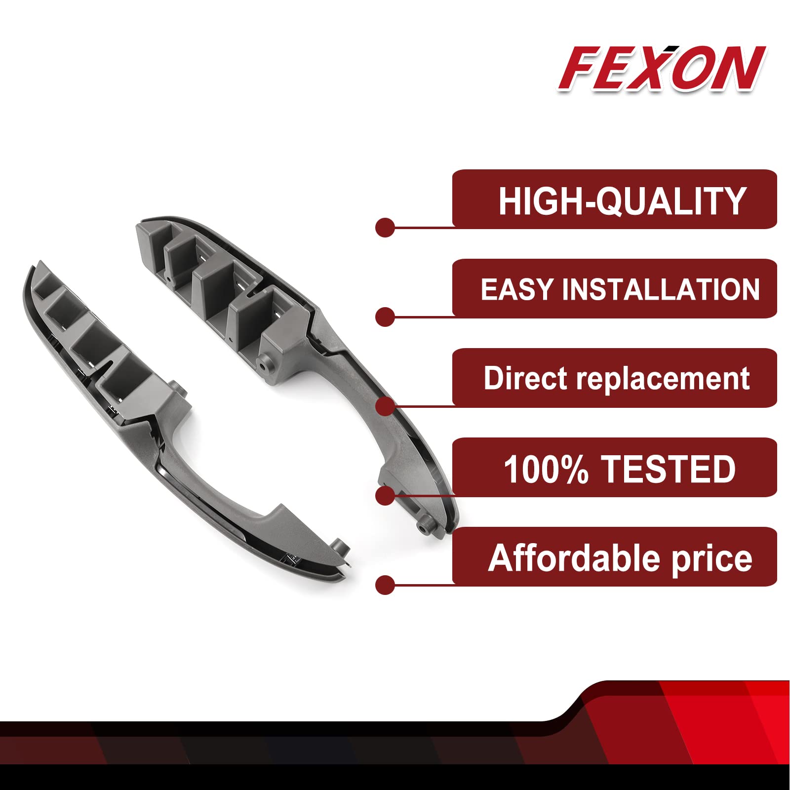 Fexon Pair Interior Door Pull Handle Front Left & Right Side Compatible With 2003-2019 Chevy Express Gmc Savana 1500 2500 3500 Van Replaces 25750064 10388389