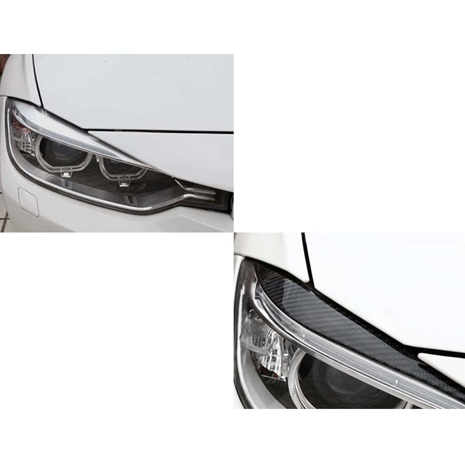 Xotic Tech Headlight Eyelid Overlay Decal Cover, Headlamp Eyebrow Eye Lid Decoration Sticker, Compatible With Bmw 3 Series F30 2013-2018 (Carbon Fiber)