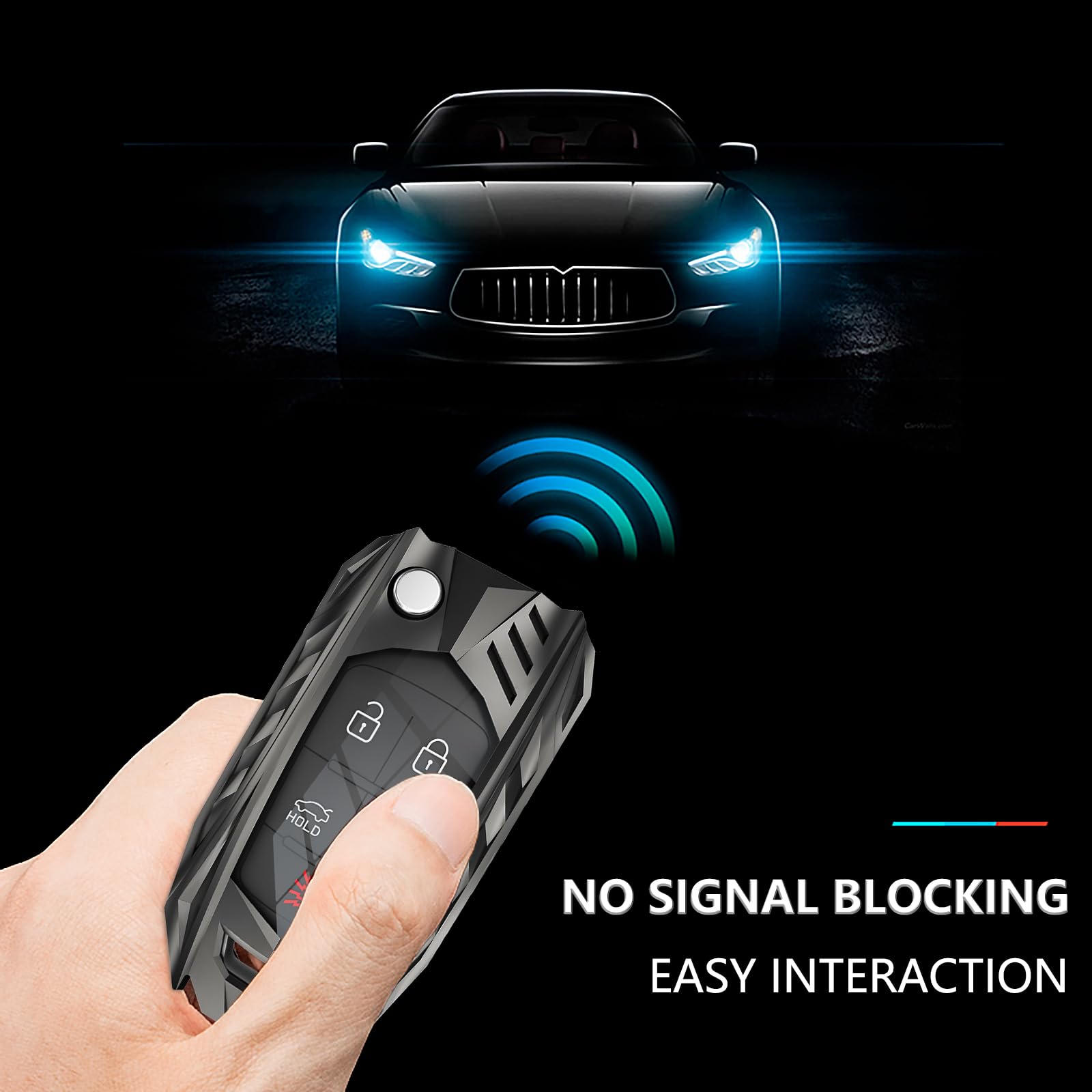 Ocezbiis for Chevy Key Fob Cover,Keychain,Zinc Alloy Protection Car Key Case for Equinox Camaro Cruze Malibu Sonic Volt Park Imp