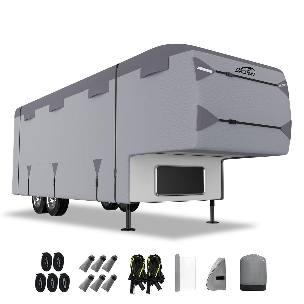 Dikasun 5Th Wheel Rv Covers 40-44Ft Travel Trailer With 7-Ply Layers Windproof Waterproof Toy Hauler Camper Cover Fifth Rv Skirt
