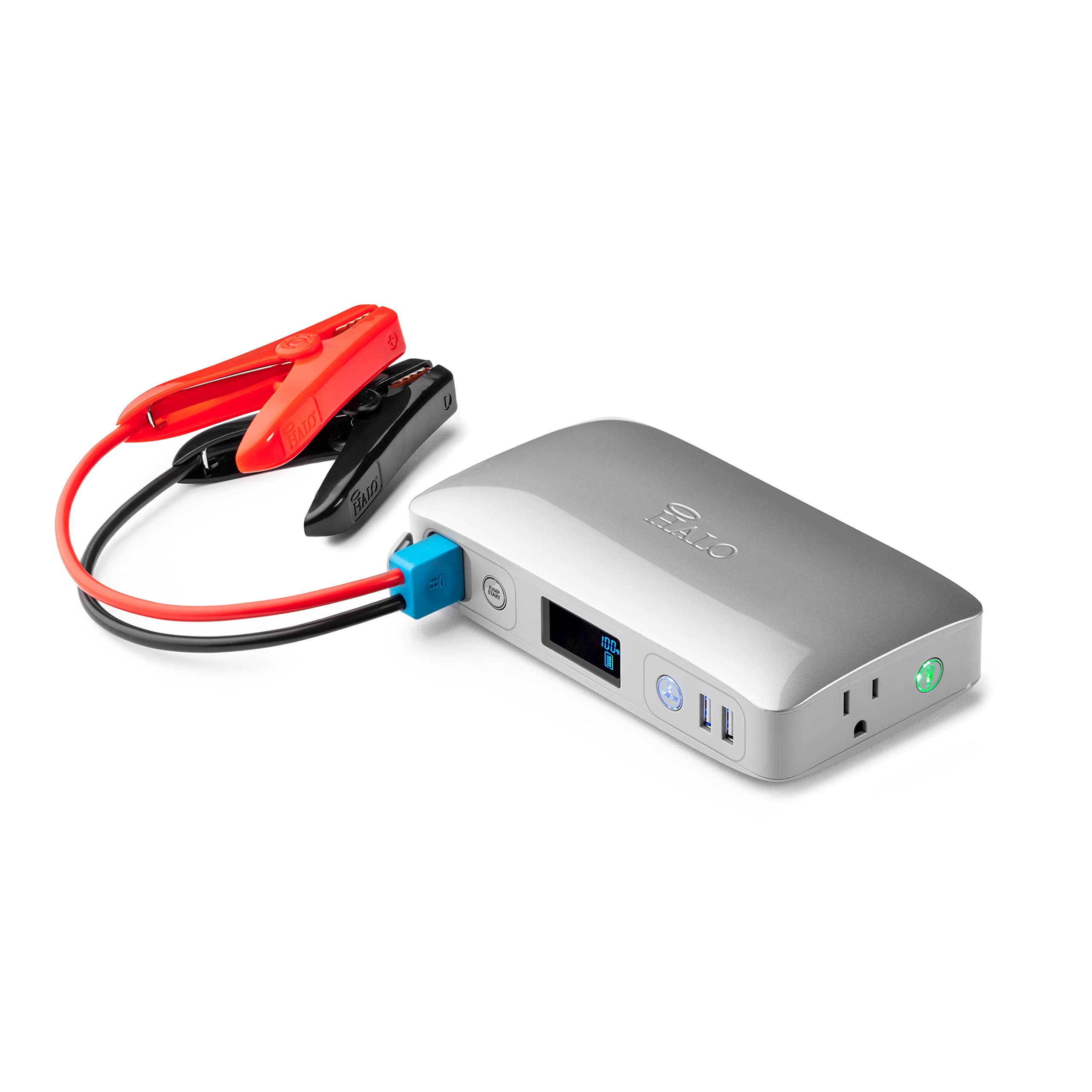 Halo Bolt Acdc Max 55500 Mwh - Portable Phone Laptop Charger Car Jump Starter With Outlet, Lcd Display, Flood Light And Car Char