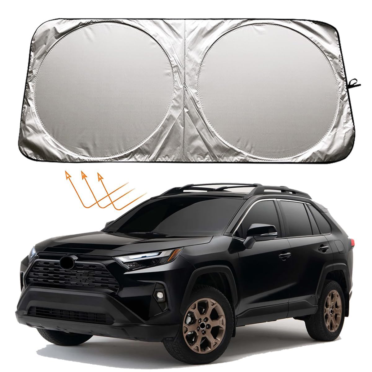 XHRING Windshield Sun Shade Sunshade for Toyota Rav4 1996-2025 Highlander 2001-2025 XSE XLE LE SE Hybrid Limited Platinum Access