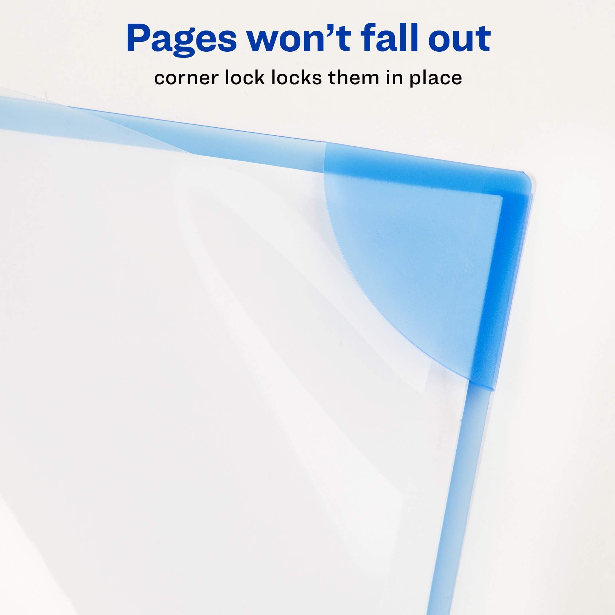 Corner Lock Document Sleeves, Letter, Polypropylene, Assorted, 6/Pack