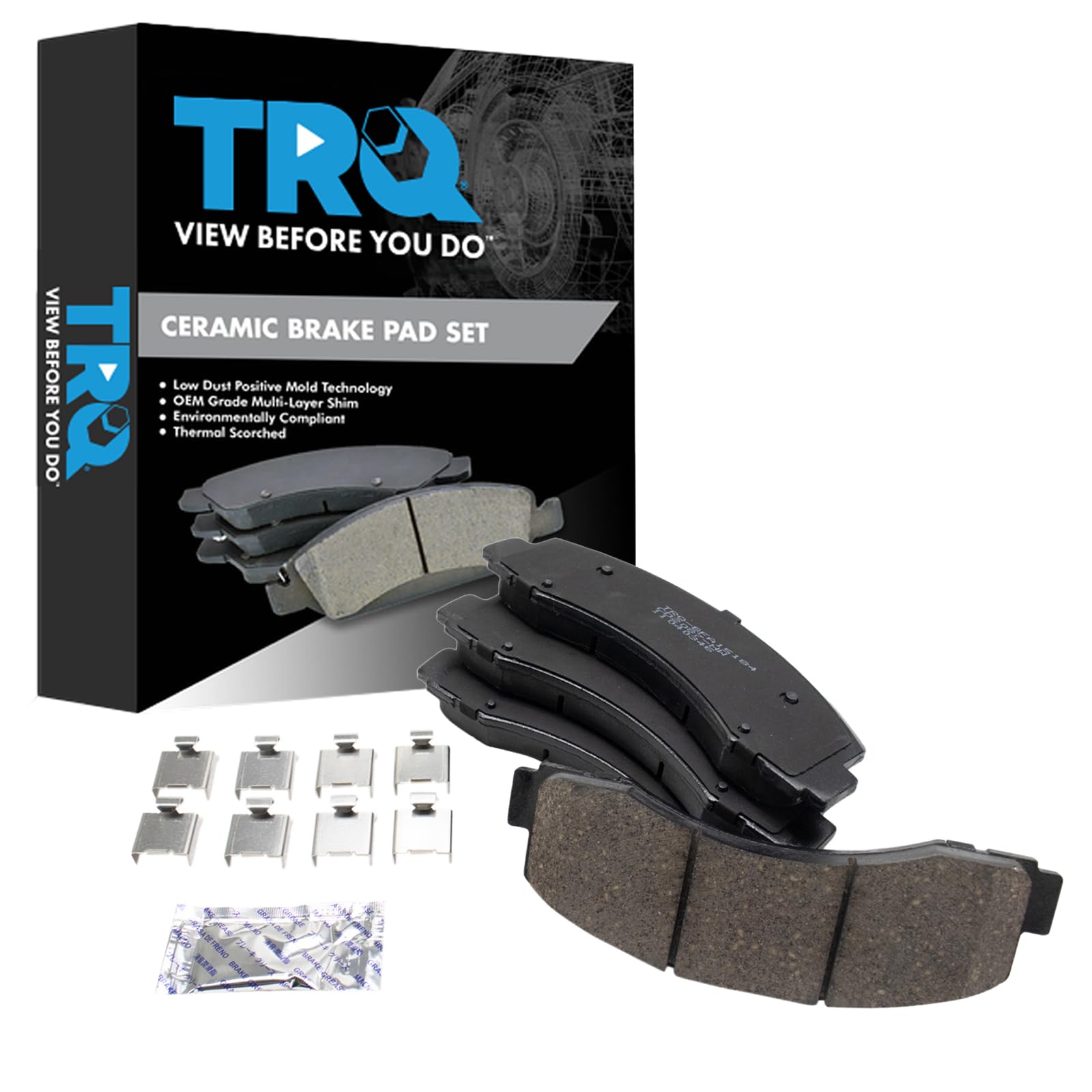 TRQ Front Brake Pads Ceramic Compatible with 2018-2021 Ford Expedition 2018-2020 F-150 2018-2022 Lincoln Navigator