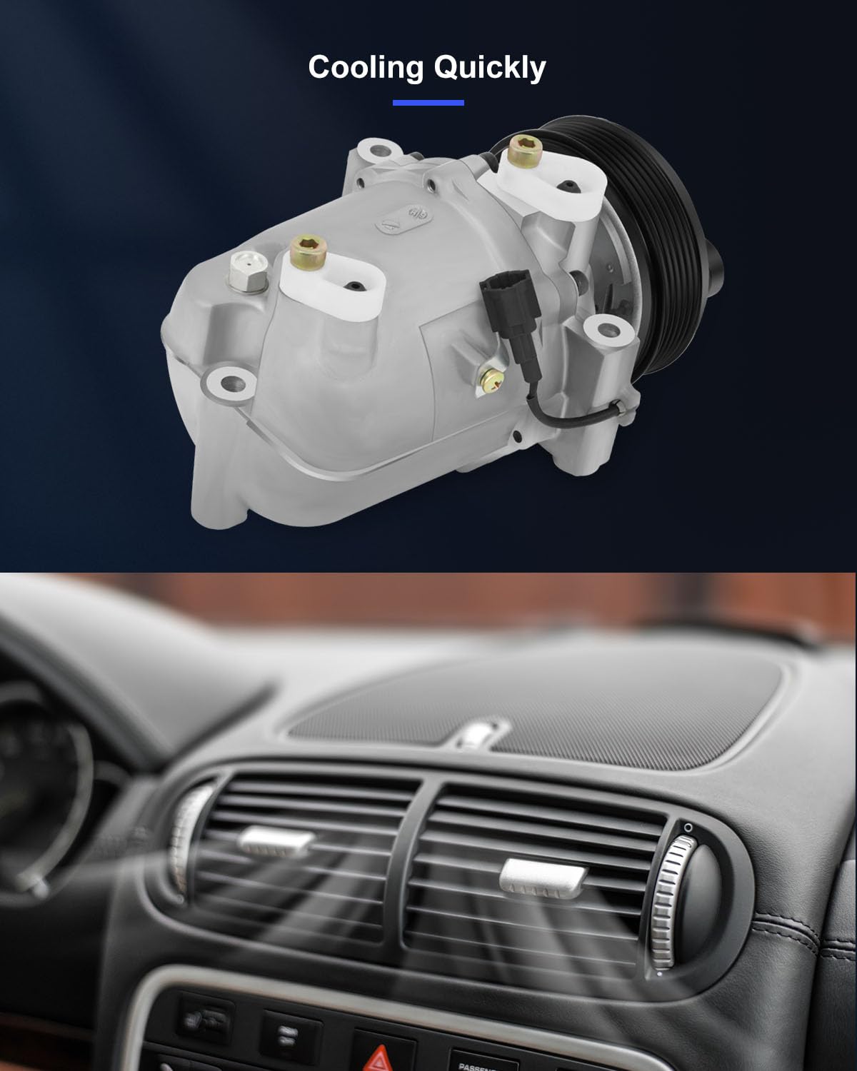 Eccpp A/C Compressor With Clutch 2005-2019 For Nissan Frontier Xterra 4.0L 2009-2012 For Suzuki Equator 4.0L Ac Compressor