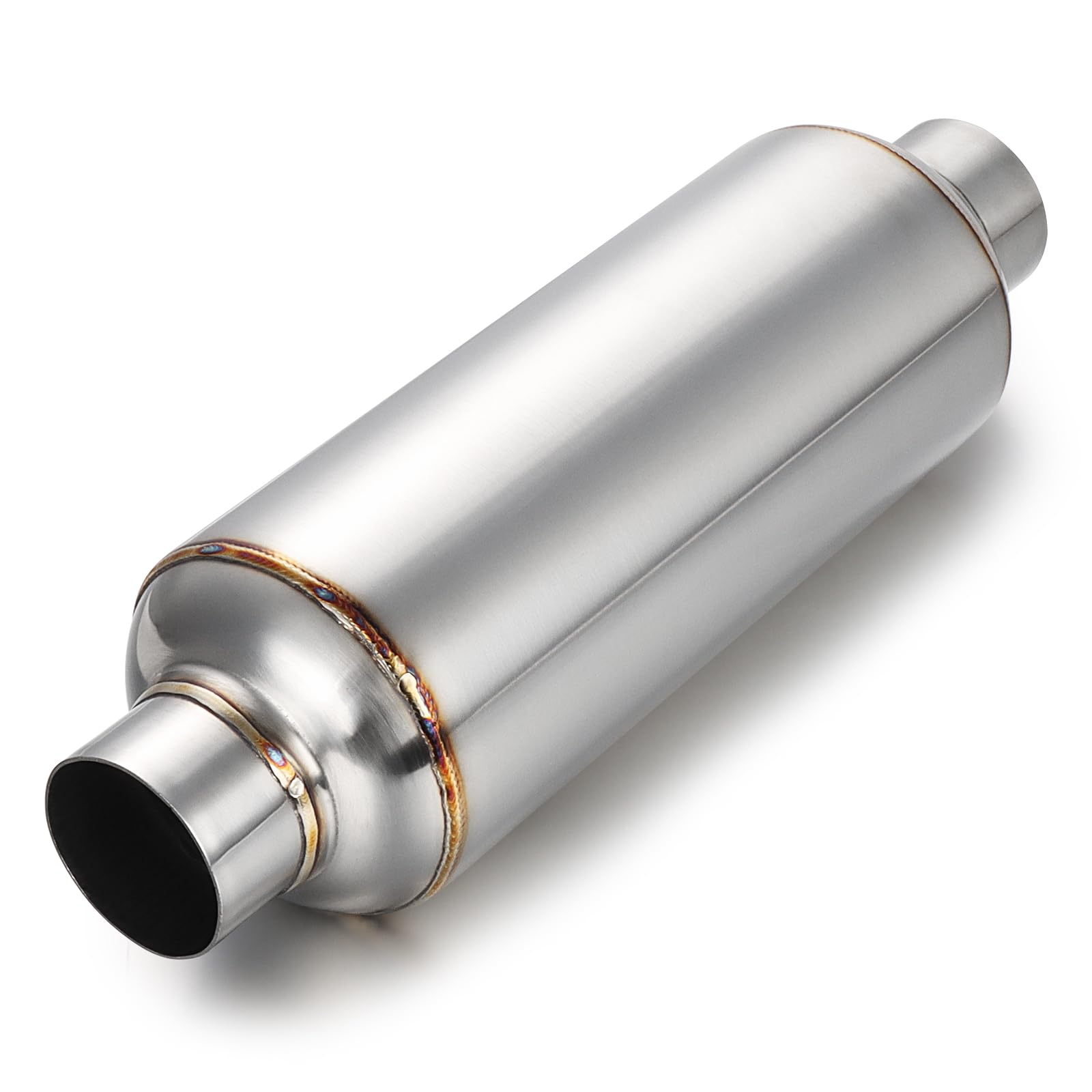 A-Karck 2.0'' Inlet Exhaust Resonator, Muffler Resonator 2.0'' Inlet 2.0'' Outlet 14'' Overall Length Stainless Steel