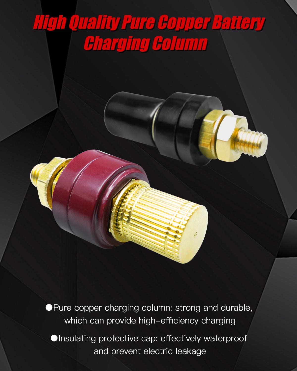 Battery Jump Post Kit, Waterproof Remote Battery Jumper Terminals W/Cable & Mounting Bracket, Heavy Duty Battery Charging Posts