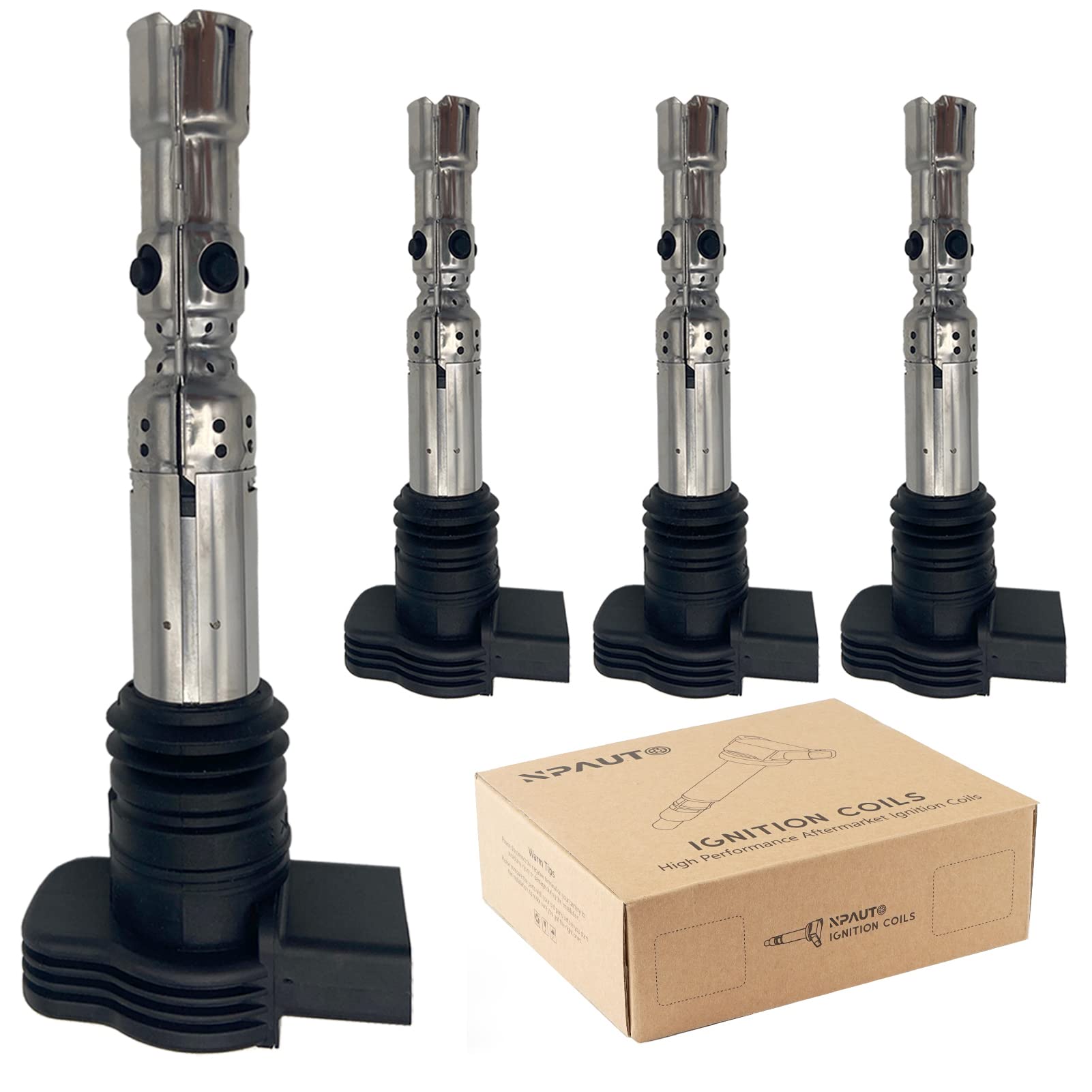 Npauto Ignition Coil Pack Compatible With 1.8 1.8T Audi A4 A6 Tt Turbo Quattro, Vw Beetle Golf Jetta Passat 2001 2002 2003 2004 2005 2006, Set Of 4
